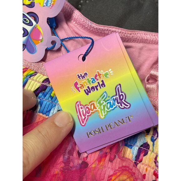 NWT Posh Peanut x Lisa Frank Panda Painter Tutu Dress – Girls 7/8 Rainbow Tulle - Picture 5 of 15